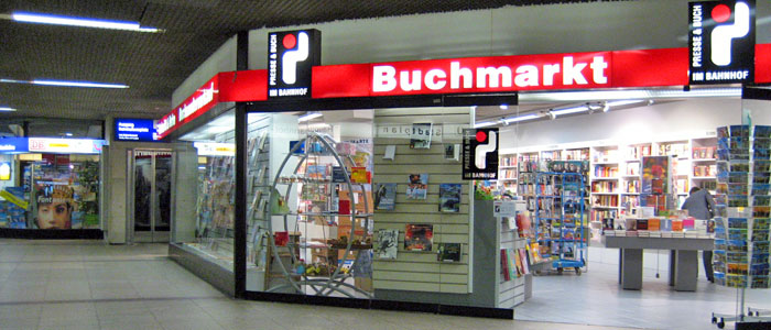 Buchmarkt in in Frankfurt's Hauptbahnhof