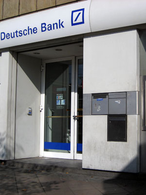 Deutsche Bank and atm in Frankfurt