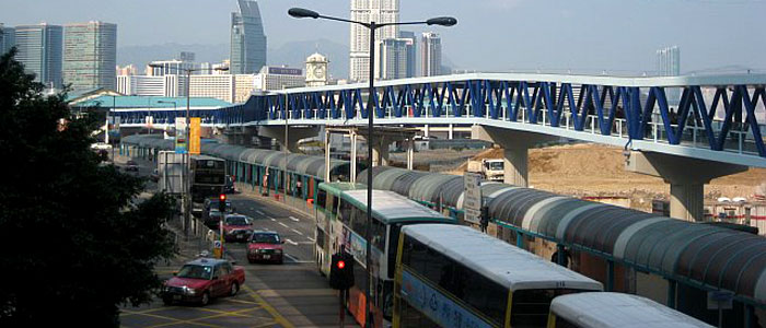 A footbridge on Hong Kong Island