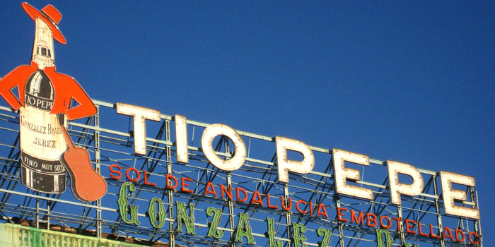 The iconic Tio Pepe sign in Madrid
