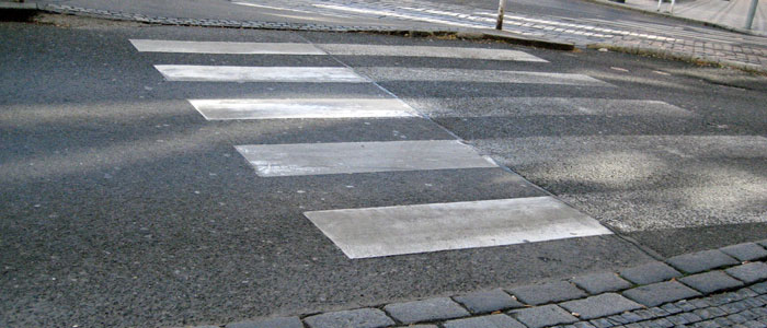 Crosswalk along Rumunska street in Prague 2