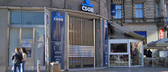 CSOB bank and ATM in Wenceslas Square