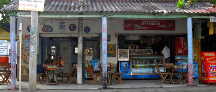 Convenience store across San Felipe Fort Cartagena Colombia