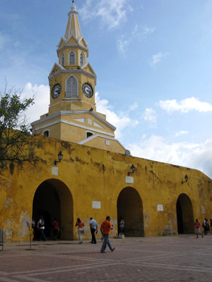 Puerto del Reloj (Clock Tower Gate) in Cartagena Colombia