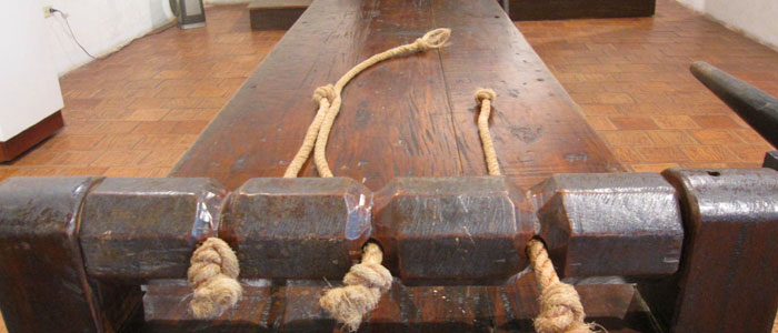 Torture bed in Inquisition Palace Cartagena