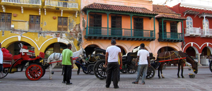 Horse-drawn carriages in Plaza de los Coches