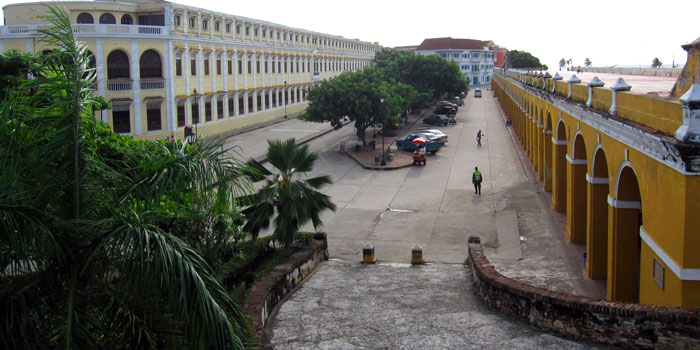 Aerial view of Plaza de las Bodevas from Cartagena Wall