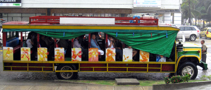 Tourist bus in Bocagrande Cartagena